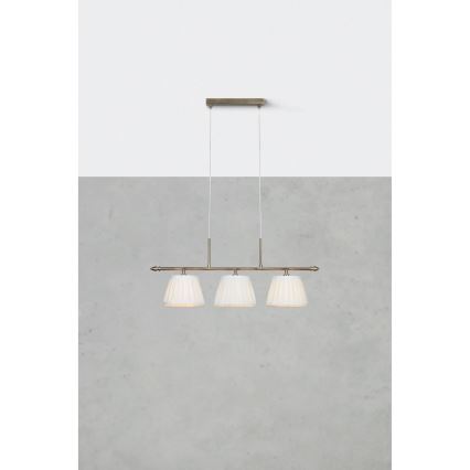 Markslöjd 108975 - Lustr na lanku OXFORD 3xE14/40W/230V mosaz/bílá
