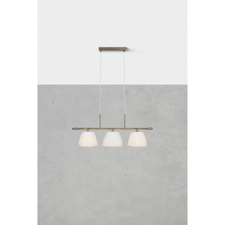 Markslöjd 108975 - Lustr na lanku OXFORD 3xE14/40W/230V mosaz/bílá