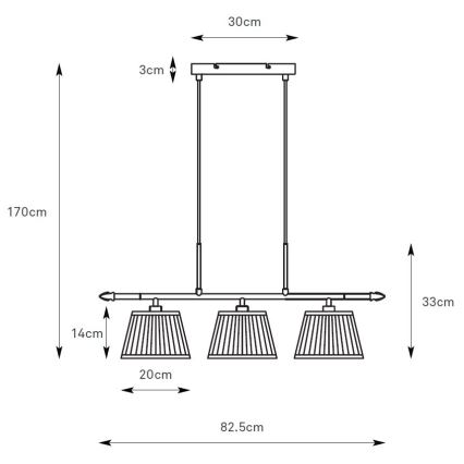 Markslöjd 108975 - Lustr na lanku OXFORD 3xE14/40W/230V mosaz/bílá