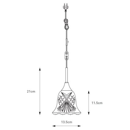 Markslöjd 109011 - Lustr na lanku LUNA 1xE14/40W/230V mosaz