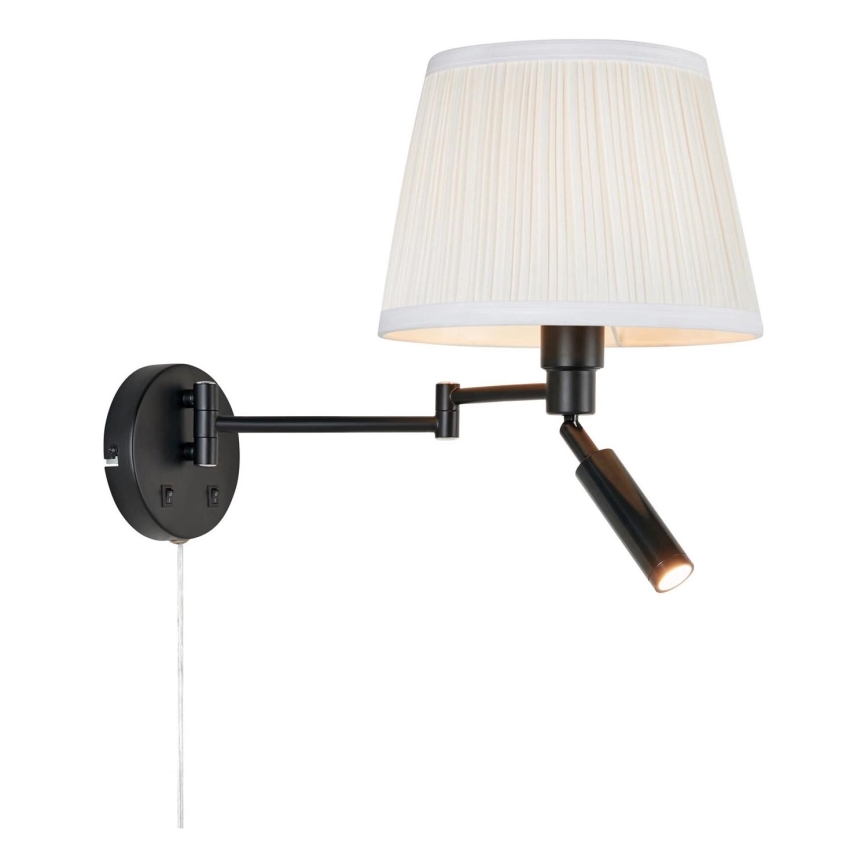 Markslöjd 109016 - LED Nástěnná lampa PIVOT 1xE27/40W/230V + LED/4W krémová/černá