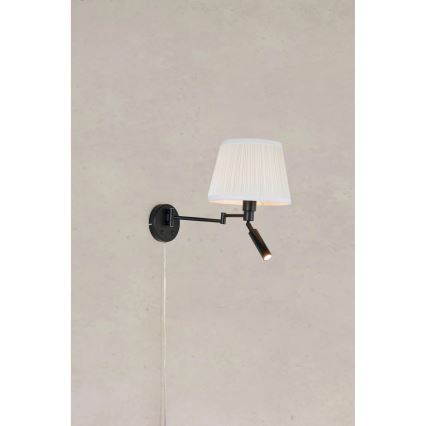 Markslöjd 109016 - LED Nástěnná lampa PIVOT 1xE27/40W/230V + LED/4W krémová/černá