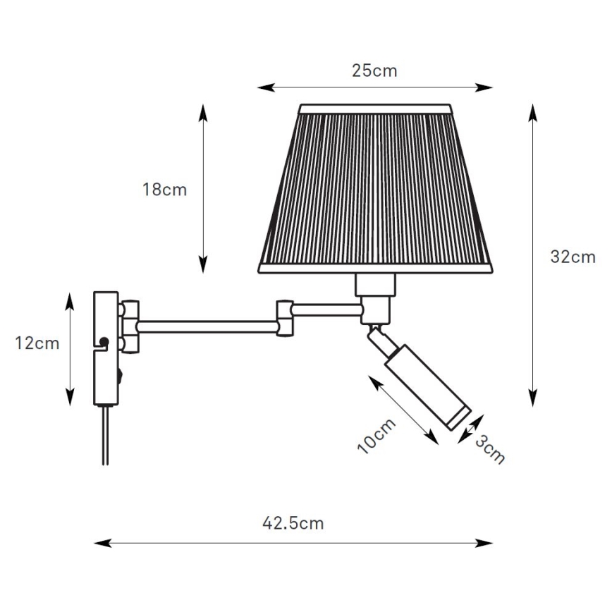 Markslöjd 109016 - LED Nástěnná lampa PIVOT 1xE27/40W/230V + LED/4W krémová/černá