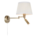 Markslöjd 109017 - LED Nástěnná lampa PIVOT 1xE27/40W/230V + LED/4W krémová/mosaz