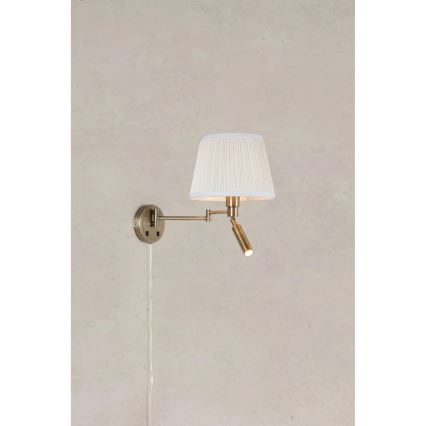 Markslöjd 109017 - LED Nástěnná lampa PIVOT 1xE27/40W/230V + LED/4W krémová/mosaz