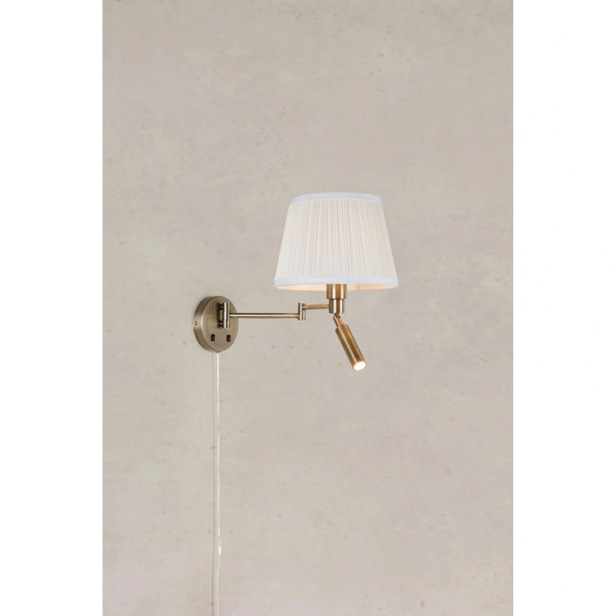 Markslöjd 109017 - LED Nástěnná lampa PIVOT 1xE27/40W/230V + LED/4W krémová/mosaz