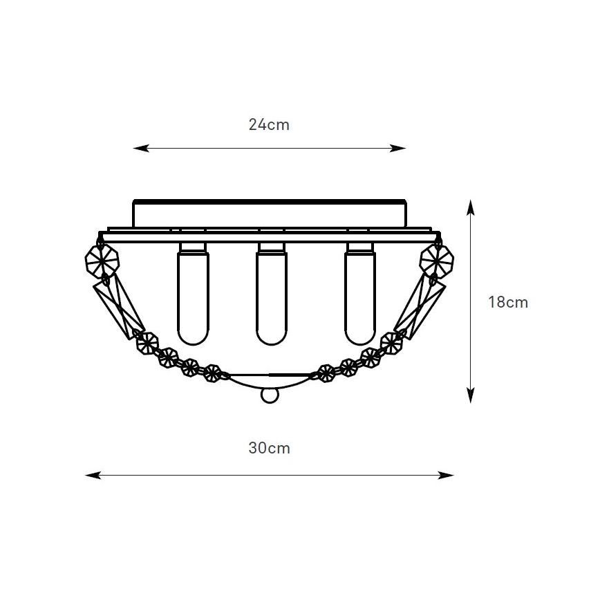 Markslöjd 109031 - Koupelnové stropní svítidlo ESTELLE 3xG9/20W/230V pr. 30 cm IP44 mosaz