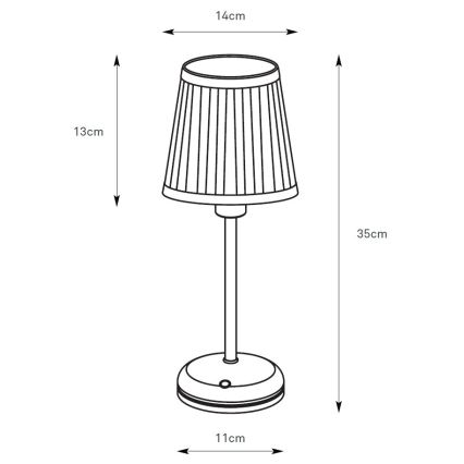 Markslöjd 109126 - LED Stmívatelná nabíjecí dotyková stolní lampa ANNO 1xE14/2W/2000 mAh bílá/mosaz
