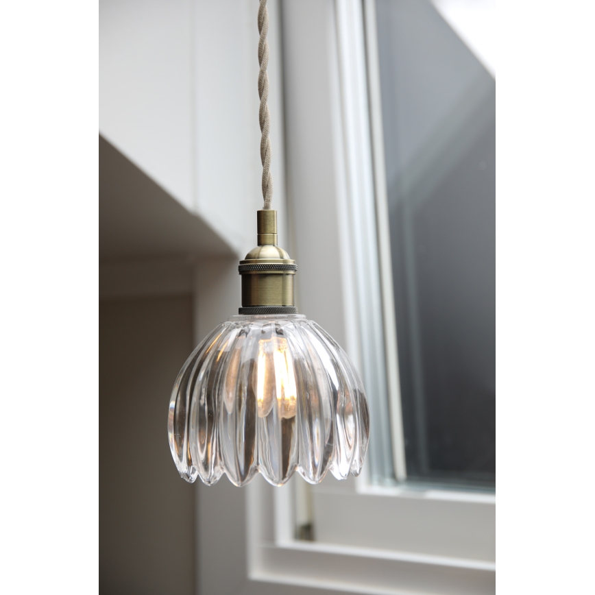 Markslöjd 109136 - Lustr na lanku GOTA 1xE14/40W/230V pr. 13 cm mosaz/čirá