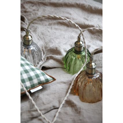 Markslöjd 109138 - Lustr na lanku GOTA 1xE14/40W/230V pr. 13 cm kouřová zelená/mosaz