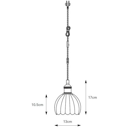 Markslöjd 109138 - Lustr na lanku GOTA 1xE14/40W/230V pr. 13 cm kouřová zelená/mosaz