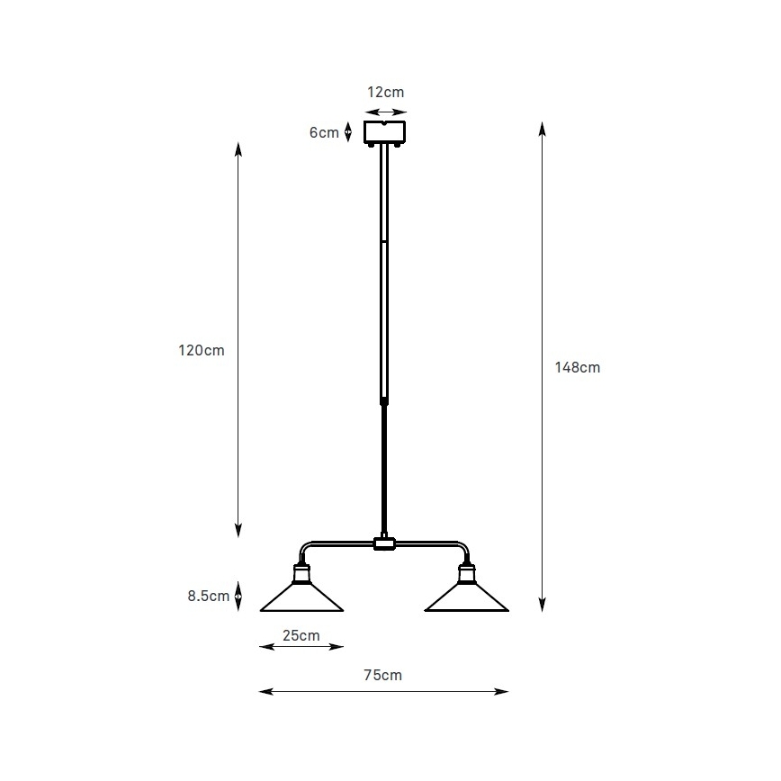 Markslöjd 109160 - Lustr na tyči VELA 2xE27/60W/230V bílá/mosaz