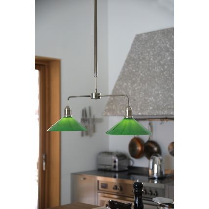 Markslöjd 109161 - Lustr na tyči VELA 2xE27/60W/230V zelená/mosaz