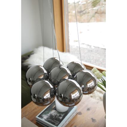 Markslöjd 109167 - Lustr na lanku CUPOLO 7xE14/40W/230V pr. 45 cm lesklý chrom