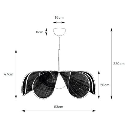 Markslöjd 109169 - Lustr na lanku STYRKA 1xE27/40W/230V pr. 63 cm béžová