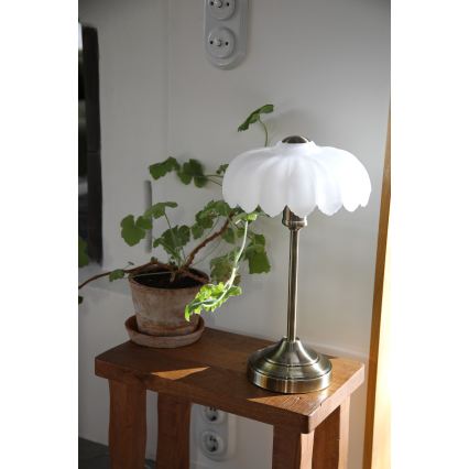 Markslöjd 109179 - Stolní lampa KURAGE 1xE27/60W/230V mosaz/bílá
