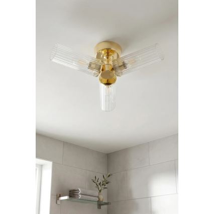 Markslöjd 109238 - Koupelnový přisazený lustr RIMINI 3xG9/20W/230V IP44 mosaz
