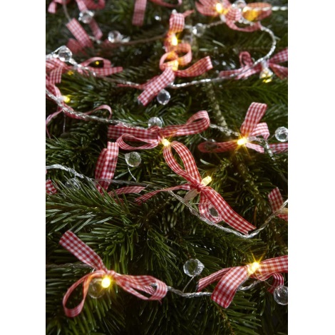 Markslöjd 702943 - Vánoční řetěz s dekorací ROSETT LED/0,8W/3xAA 190cm