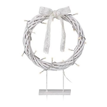 Markslöjd 703107 - Vánoční dekorace KILSTORP LED/1,2W/3xAA věnec 35 cm bílý Markslöjd 703107 - Vánoční dekorace KILSTORP LED/1,2W/3xAA věnec 35 cm bílý