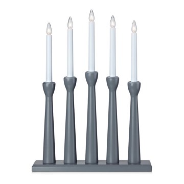 Markslöjd 704197 - Vánoční svícen MASESKÄR 5xE10/3W/230V šedý