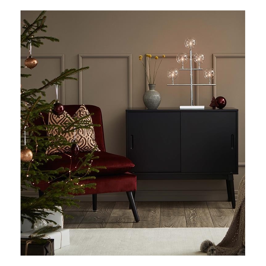 Markslöjd 704820 - Vánoční svícen MAESTRO 5xE5/0,8W/230/12V lesklý chrom