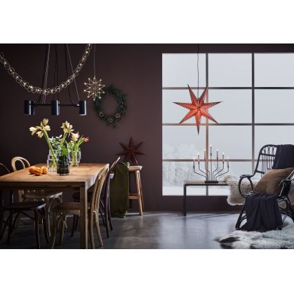 Markslöjd 705808 - Vánoční dekorace EMBLA 1xE14/25W/230V pr. 75 cm hnědá