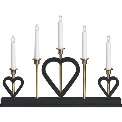 Markslöjd 705938 - Vánoční svícen MELISSA 5xE10/3W/230V černá/mosaz