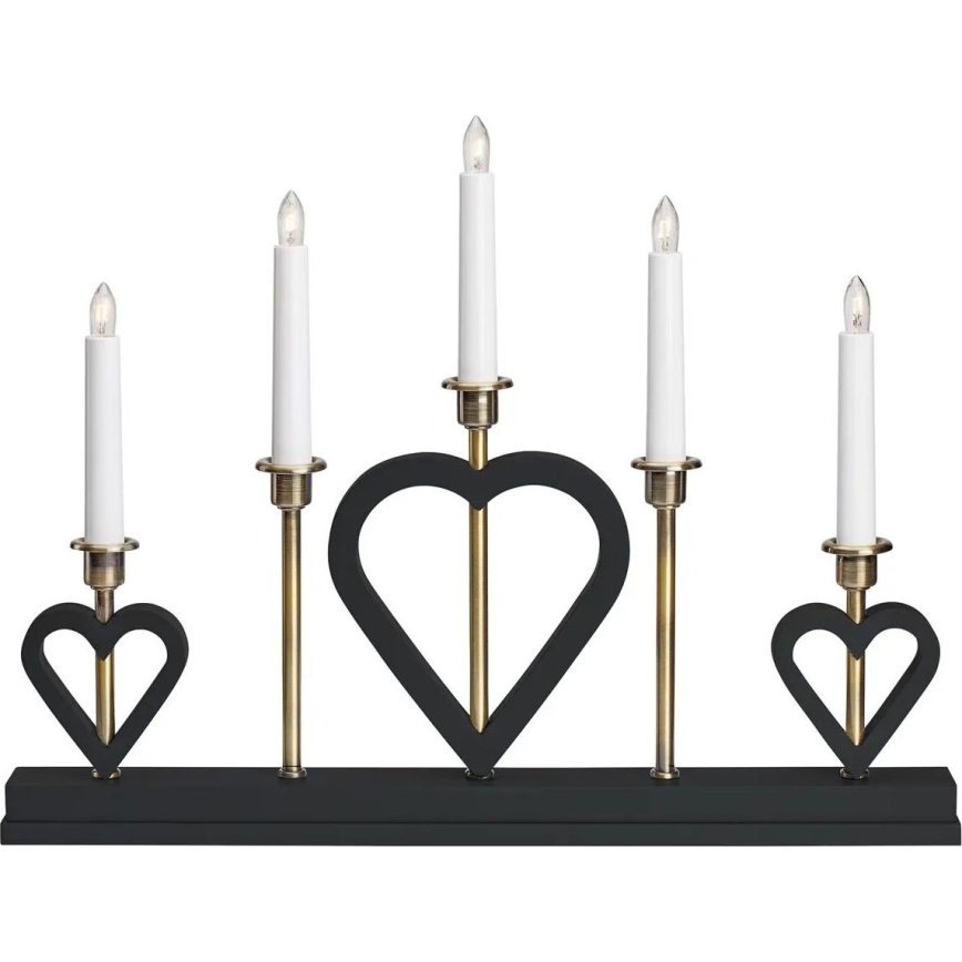 Markslöjd 705938 - Vánoční svícen MELISSA 5xE10/3W/230V černá/mosaz