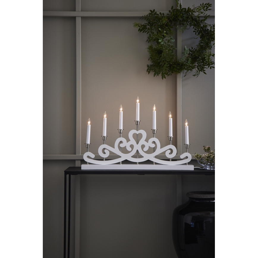 Markslöjd 705965 - Vánoční svícen NIGHTFALL 7xE10/3W/230V bílá