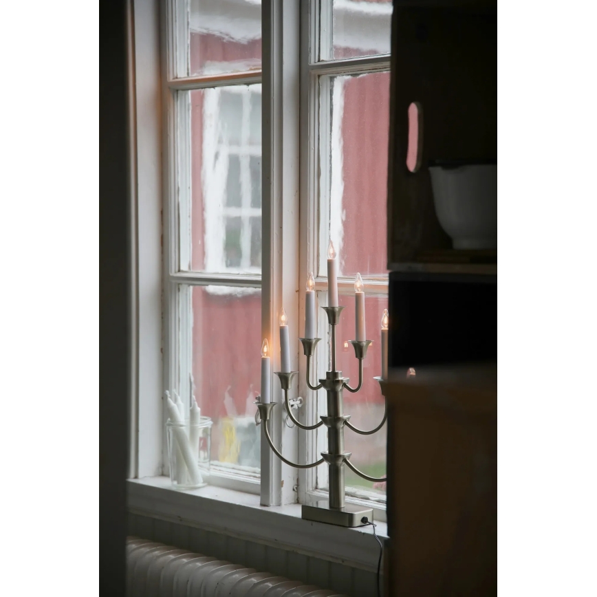 Markslöjd 706282 - Vánoční svícen GYLLING 7xE10/3W/230V mosaz