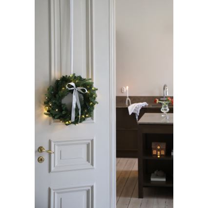 Markslöjd 706542 - LED Venkovní vánoční věnec VINTRA LED/1,8W/3xAA pr. 40 cm IP44 teplá bílá