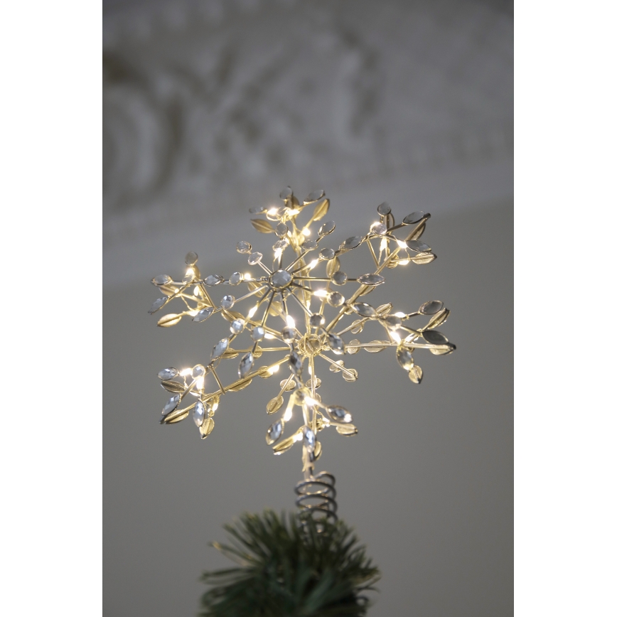 Markslöjd 706555 - LED Vánoční hvězda na stromeček GLINA LED/2,16W/2xAA stříbrná