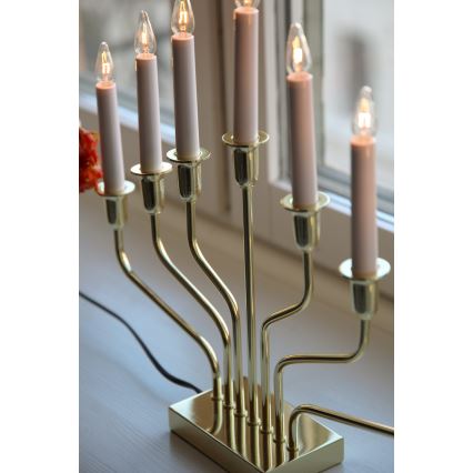 Markslöjd 706561 - Vánoční svícen BROSA 7xE10/3W/230V zlatá