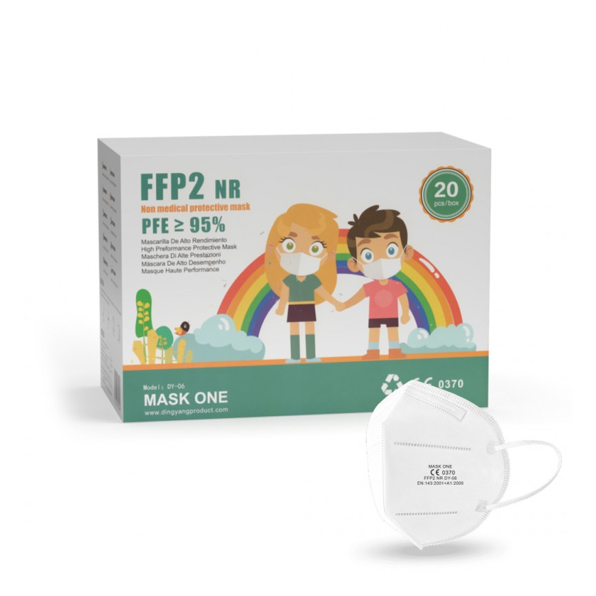 Mask One respirátor FFP2 NR - CE 0370 bílý 1ks dětská velikost