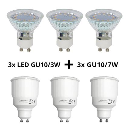 Massive 59383/31/19 - SADA 3x LED podhledové svítidlo FREA 3xGU10/3W + 3xGU10/7W