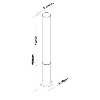 MAXLIGHT F0064 - LED Venkovní lampa GARDENIA LED/25W/230V 105 cm CRI 93 IP65 černá