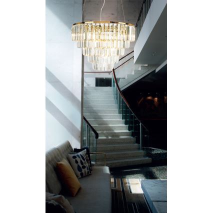 MAXLIGHT P0424 - Lustr na lanku MONACO 15xG9/40W/230V pr. 60 cm zlatá
