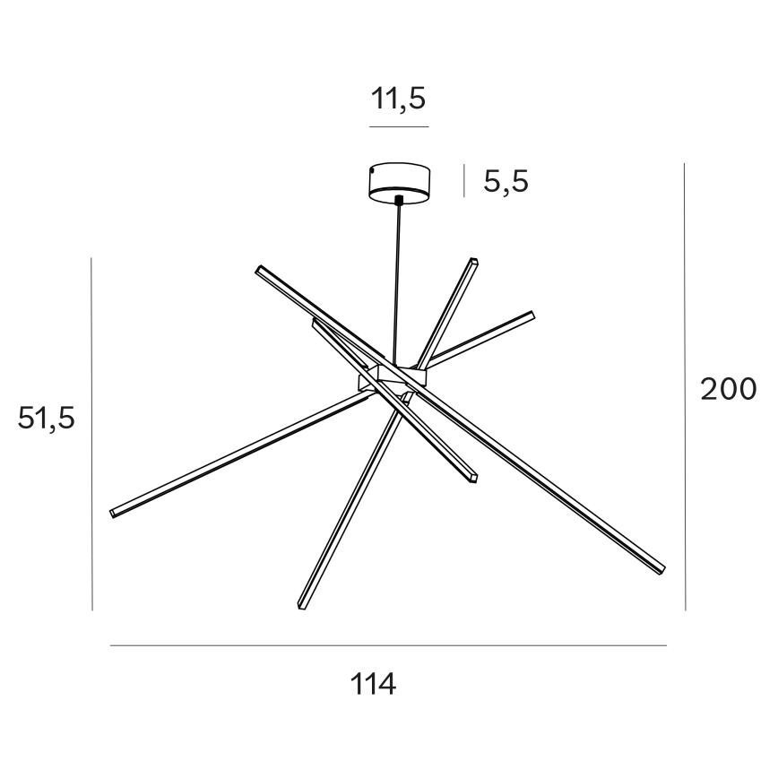 MAXLIGHT P0457 - LED Lustr na lanku SPIDER LED/33W/230V zlatá