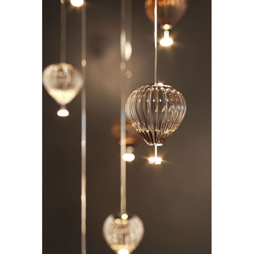 MAXLIGHT P0527 - LED Lustr na lanku PALLONCINI 2xLED/3W/230V pr. 12 cm čirá