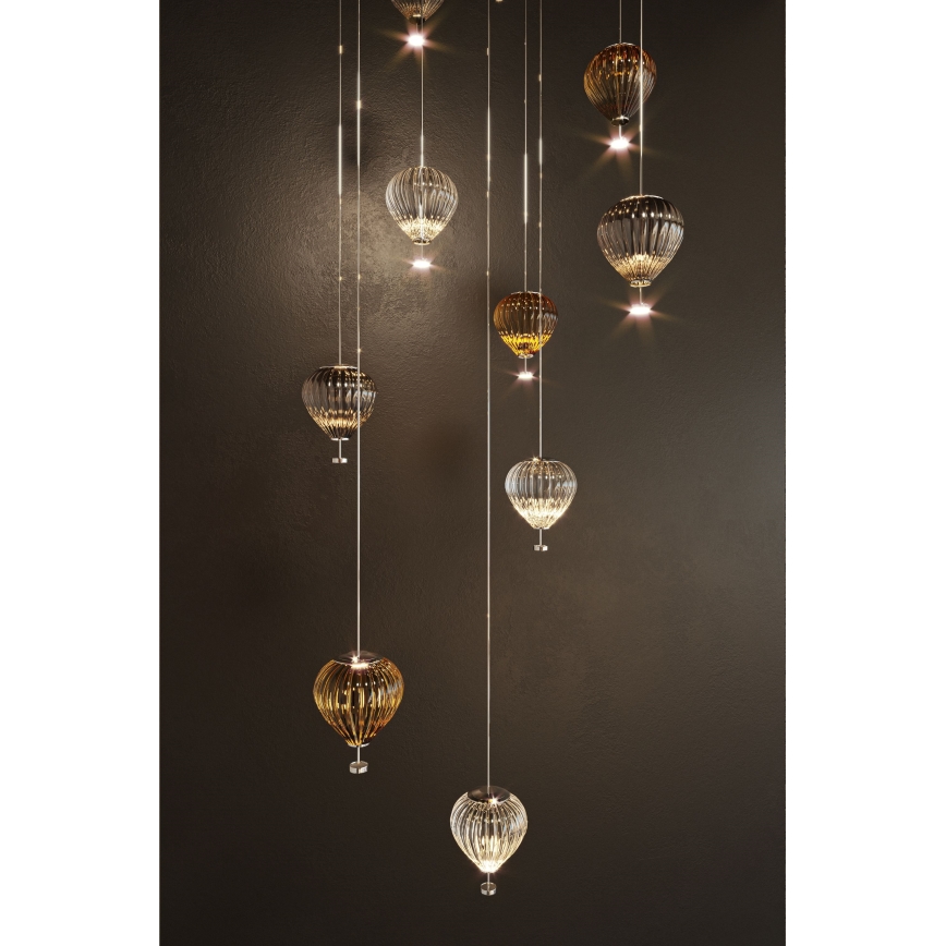 MAXLIGHT P0527 - LED Lustr na lanku PALLONCINI 2xLED/3W/230V pr. 12 cm čirá