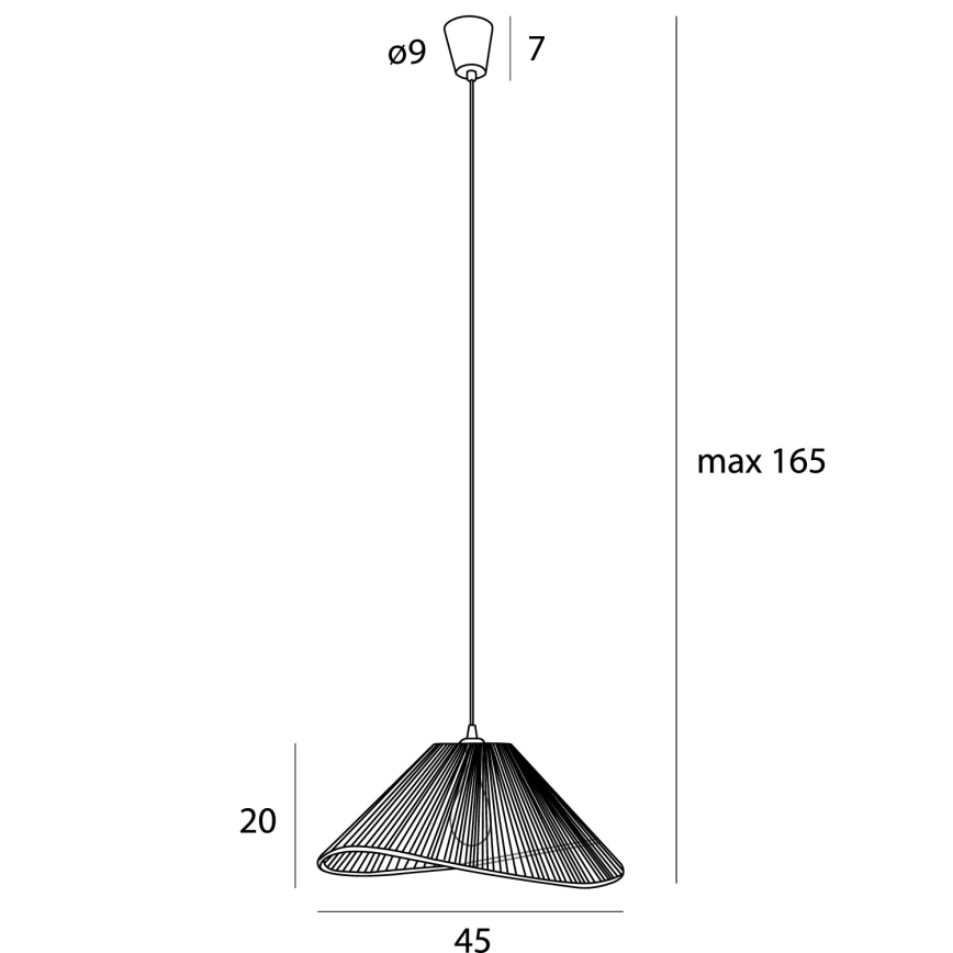 MAXLIGHT P0579 - Lustr na lanku AMALFI 1xE27/15W/230V pr. 45 cm černá