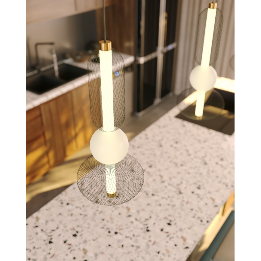 MAXLIGHT P0591 - LED Lustr na lanku BORA LED/10W/230V pr. 22 cm bílá/černá