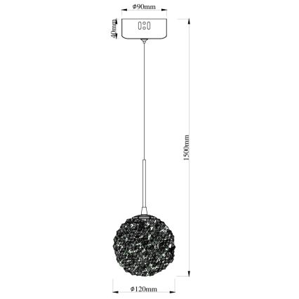 MAXLIGHT P0679 - Lustr na lanku RITA 1xG9/5W/230V pr. 12 cm zlatá
