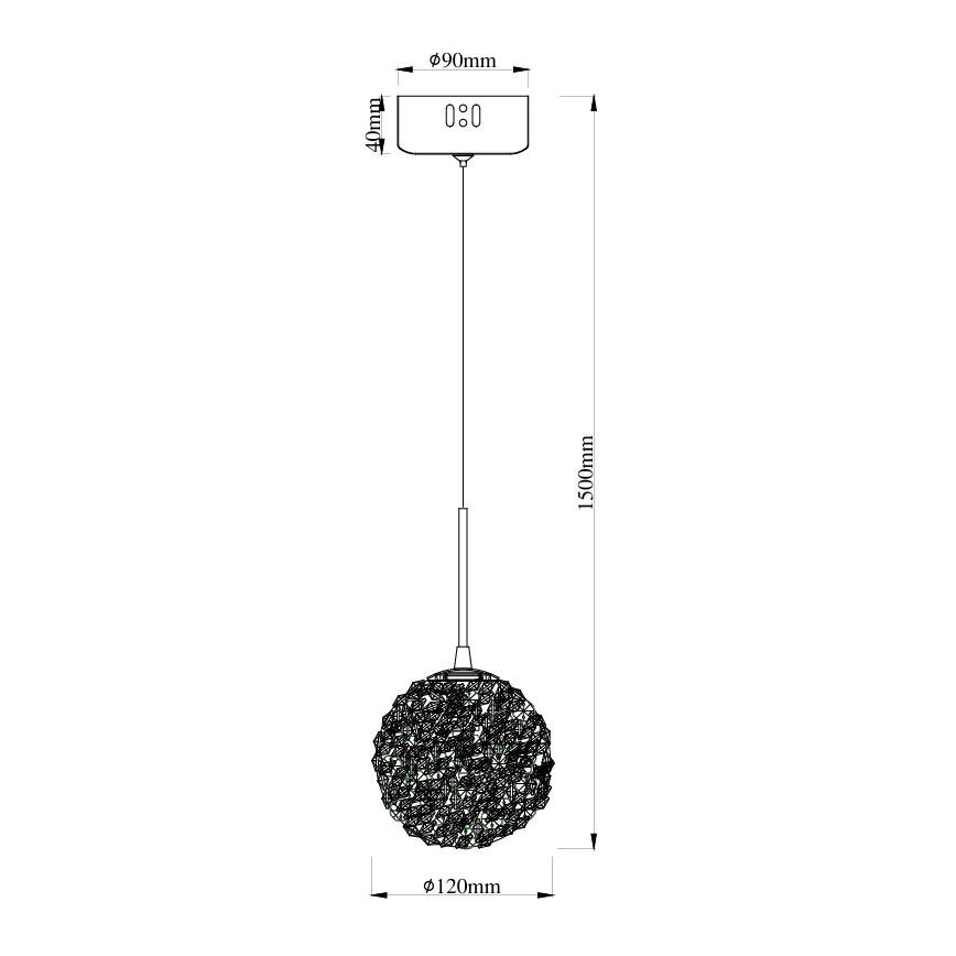MAXLIGHT P0679 - Lustr na lanku RITA 1xG9/5W/230V pr. 12 cm zlatá