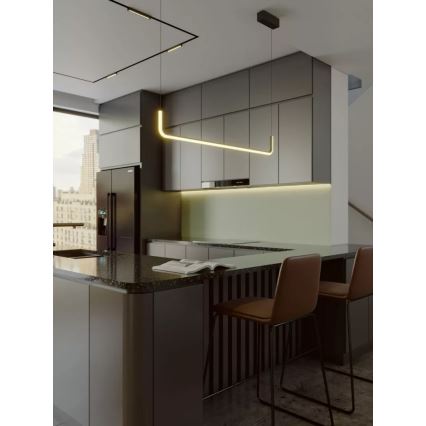 MAXLIGHT PO644 - LED Lustr na lanku URUS LED/17W/230V černá