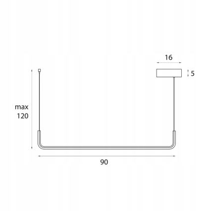 MAXLIGHT PO644 - LED Lustr na lanku URUS LED/17W/230V černá