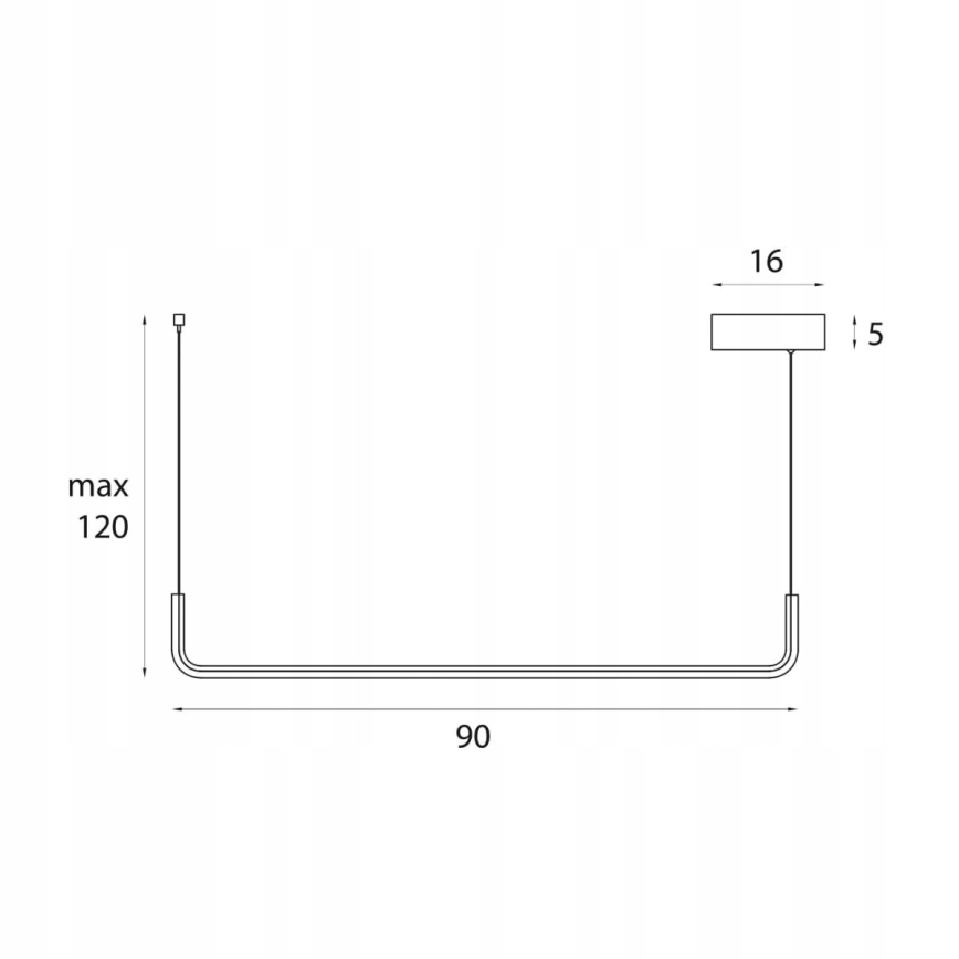 MAXLIGHT PO644 - LED Lustr na lanku URUS LED/17W/230V černá