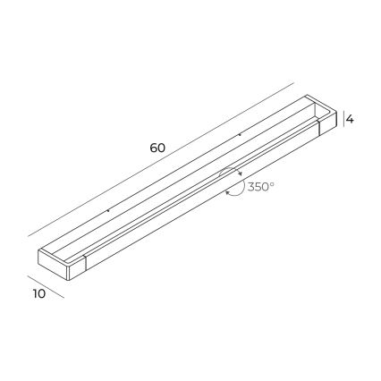 MAXLIGHT W0309 - LED Koupelnové nástěnné svítidlo FLINK LED/18W/230V 60 cm IP44 černá