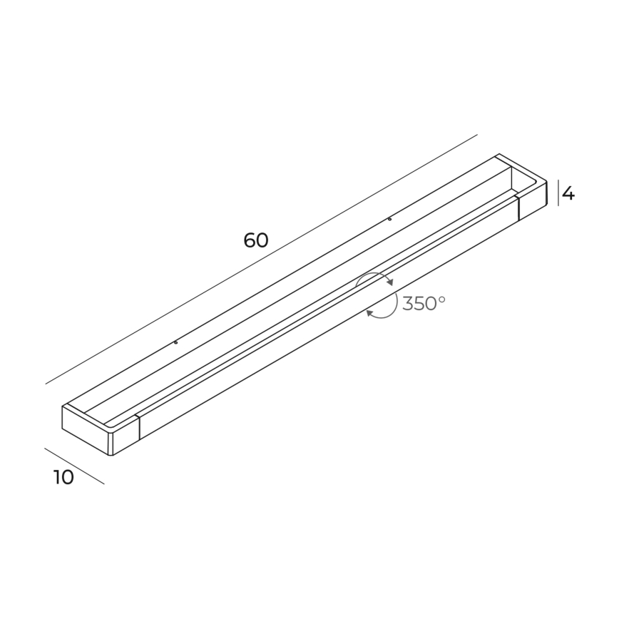 MAXLIGHT W0309 - LED Koupelnové nástěnné svítidlo FLINK LED/18W/230V 60 cm IP44 černá