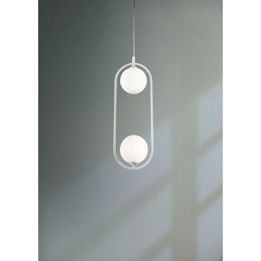 Maytoni MOD013PL-02W - Lustr na lanku RING 2xG9/25W/230V bílá